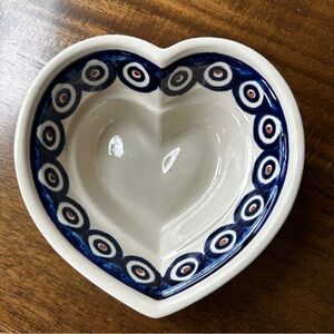 Boleslawiec Polish Pottery 6” Heart Shaped Bowl